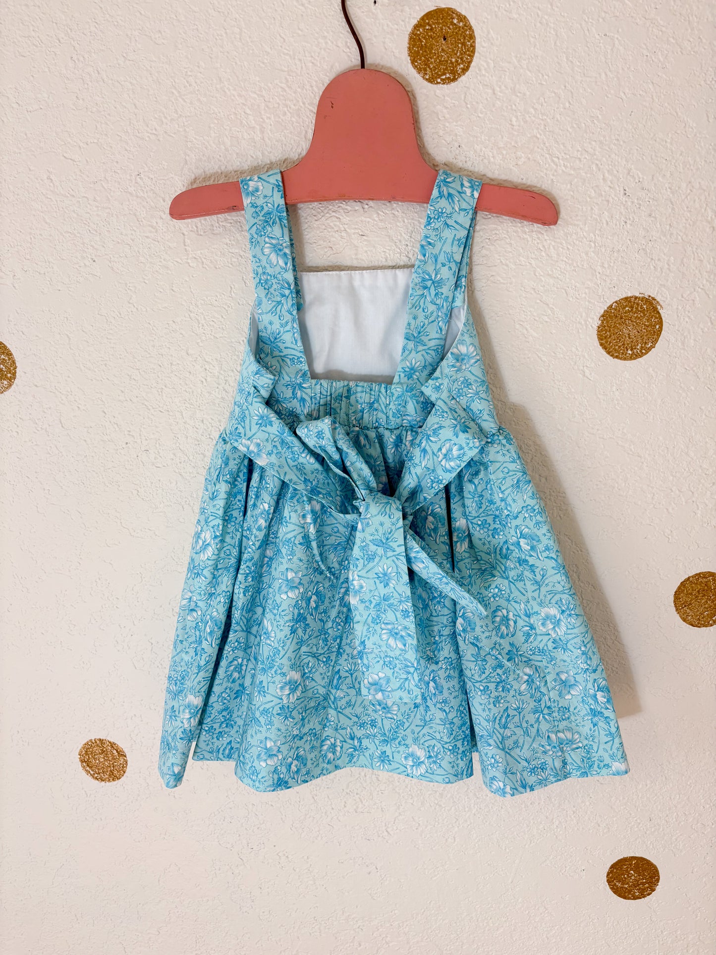 Vintage Plum Pudding floral pinafore dress.
