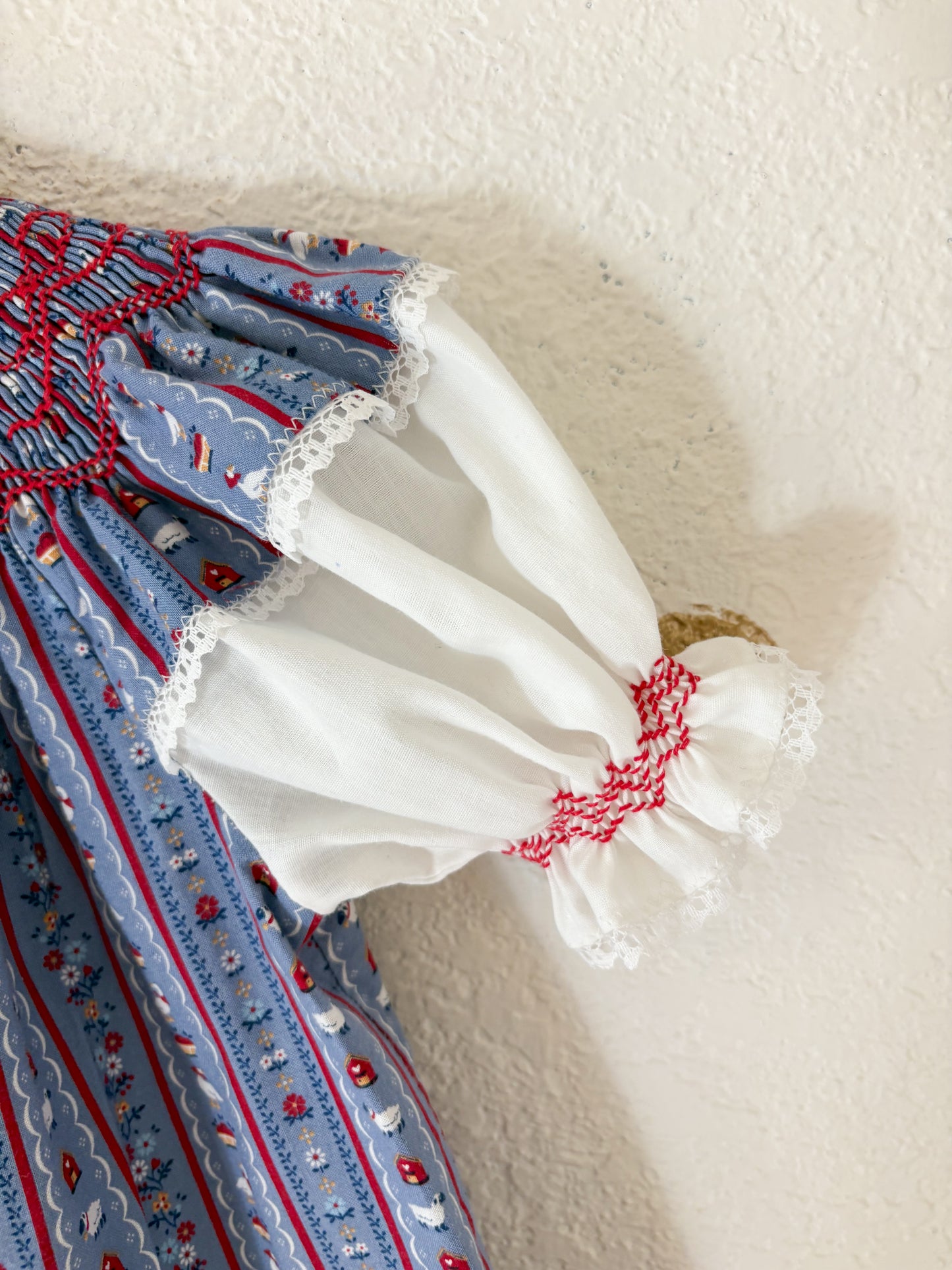 Homemade vintage smocked baby dress.