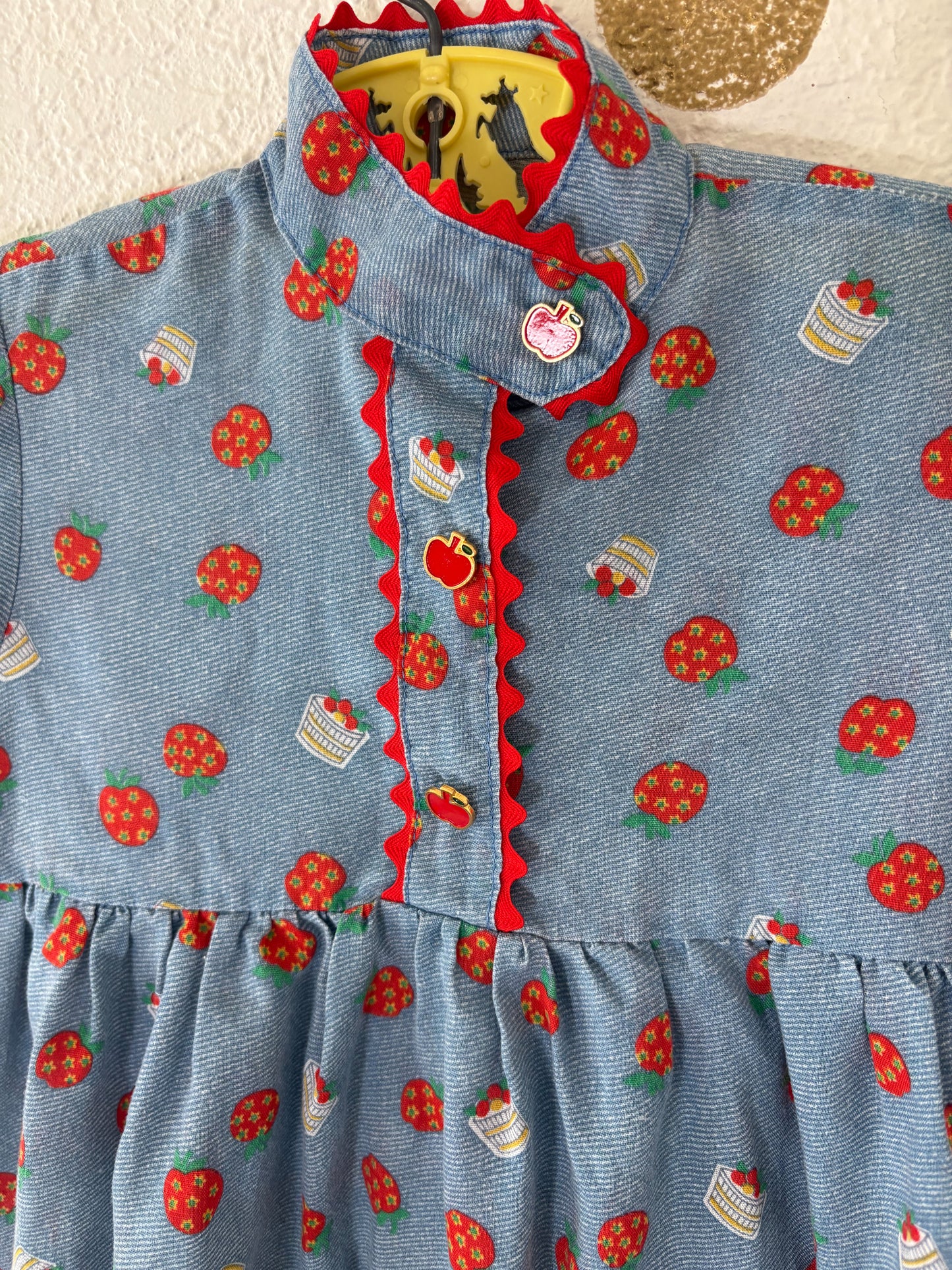 Homemade vintage AOP Apple toddler dress.