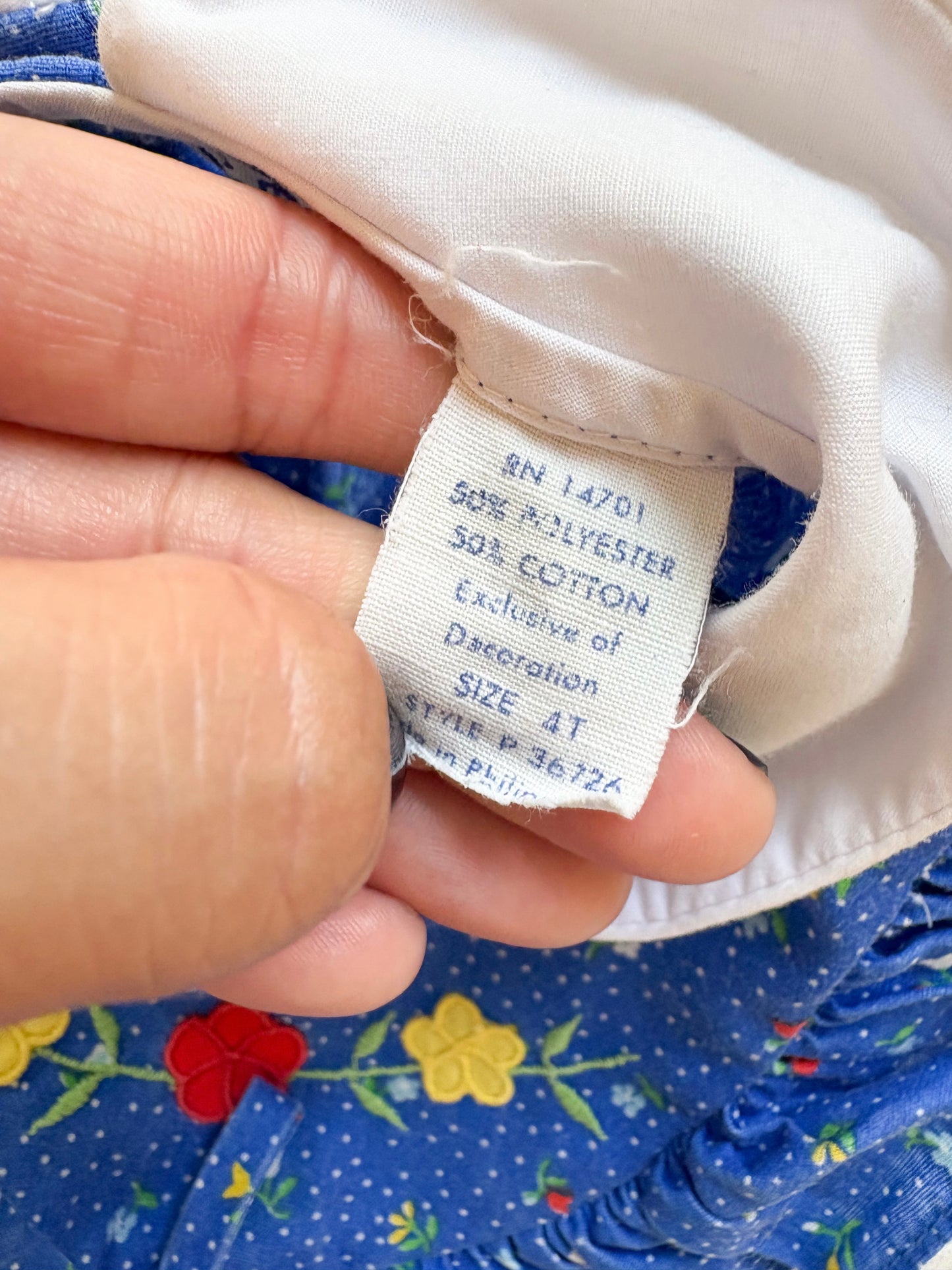 Vintage Nana's Pet floral maxi toddler dress.