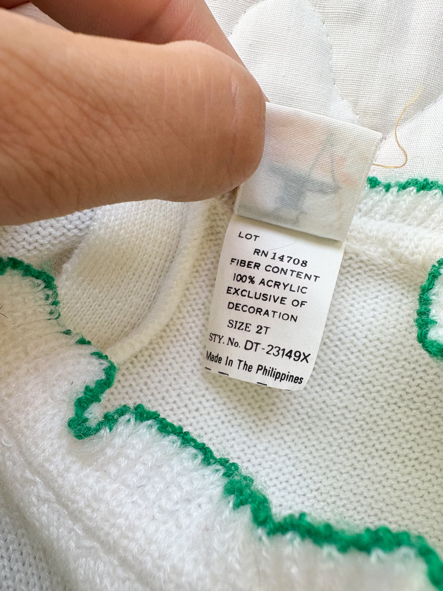 Vintage Toddletime acrylic baby dress.