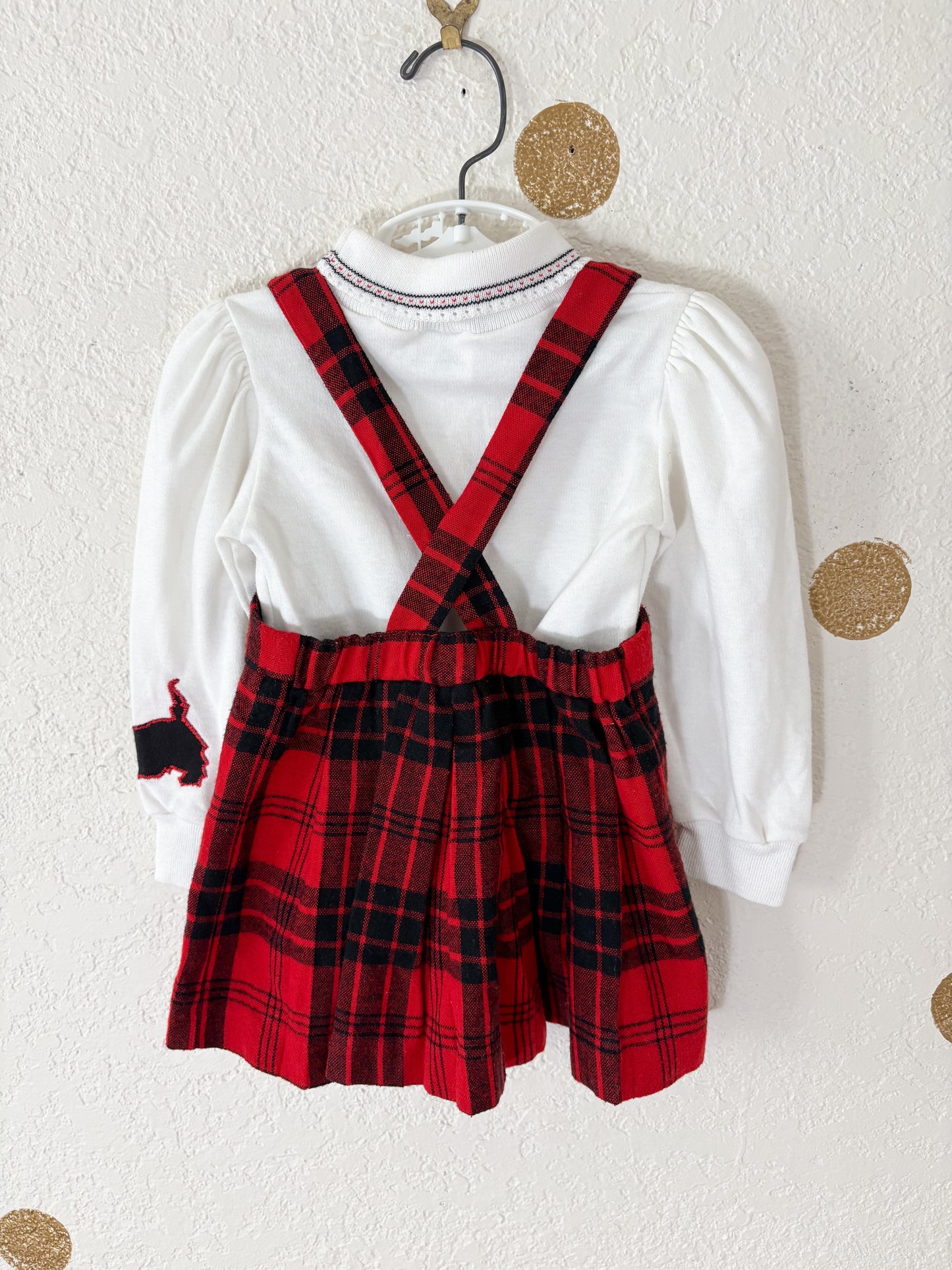 Vintage plaid jumper and top set.