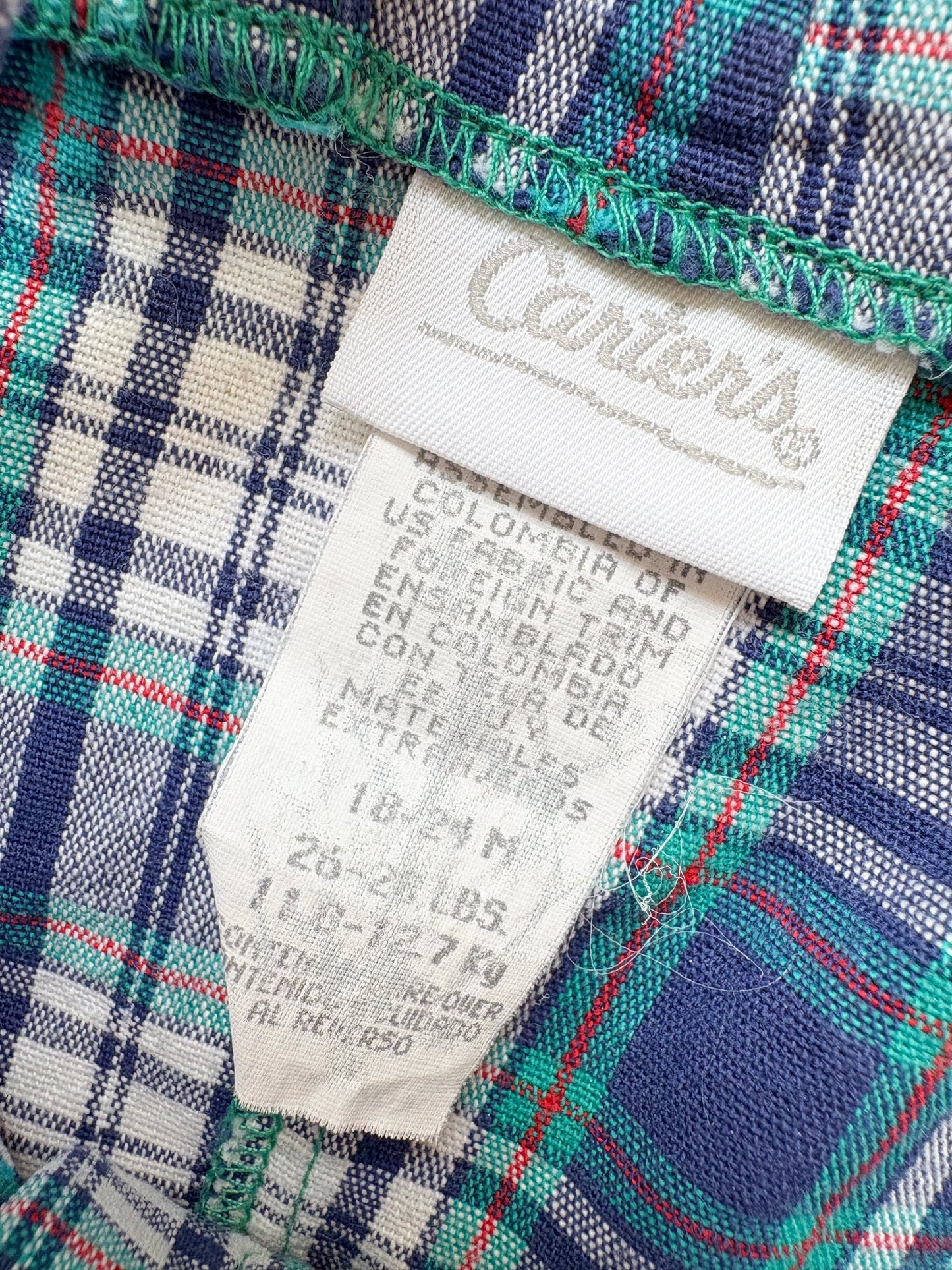 Vintage Carter's plaid baby romper.