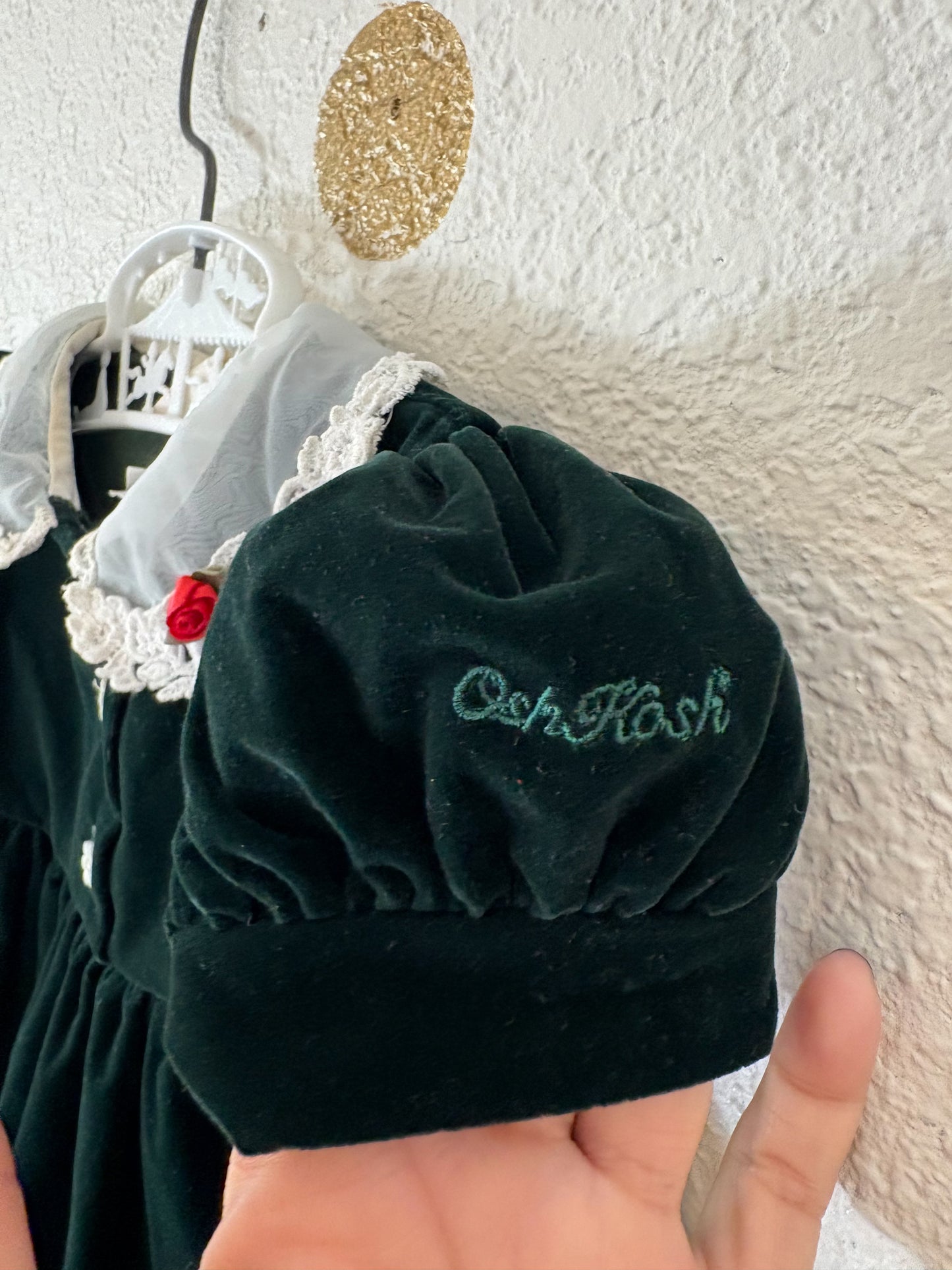 Vintage Oshkosh Collection velvet baby dress.