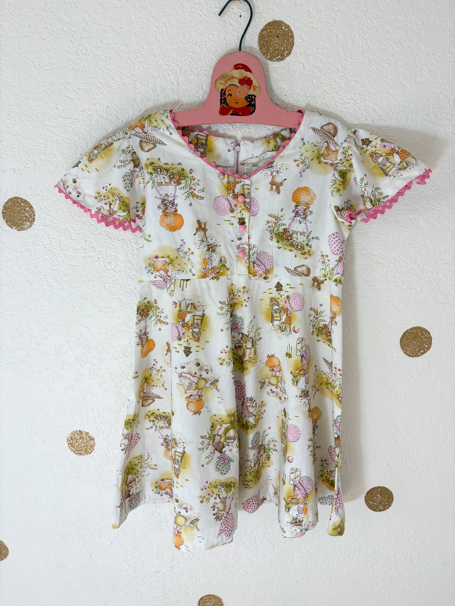 Homemade vintage novelty print dress.