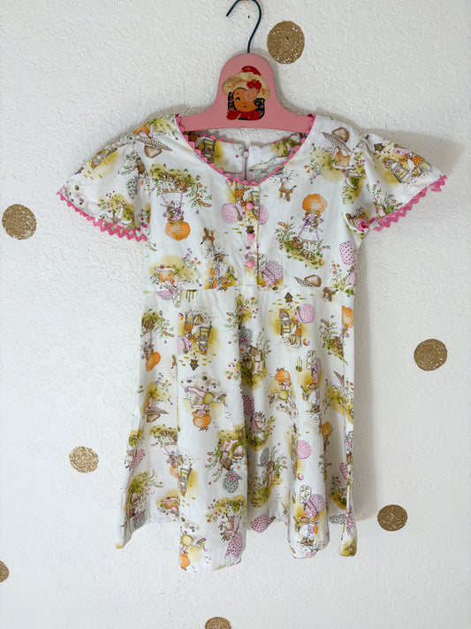 Homemade vintage novelty print dress.