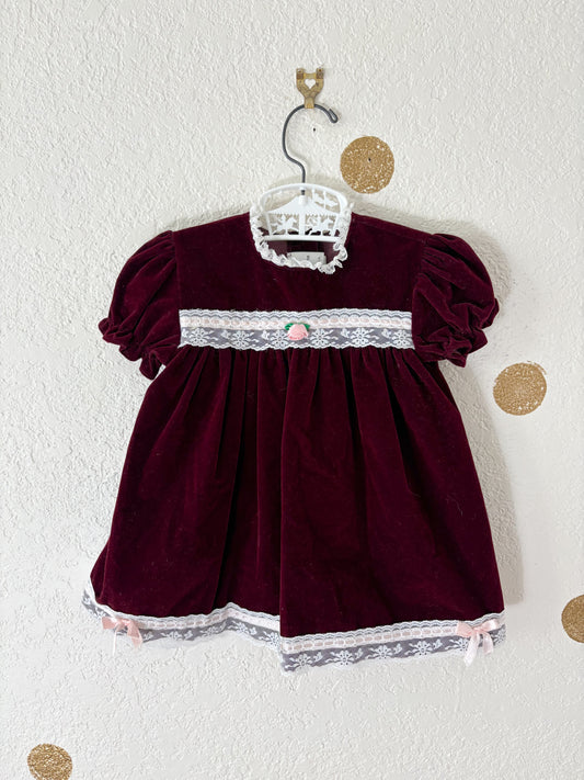 Vintage Cutest One velvet baby dress/tunic.