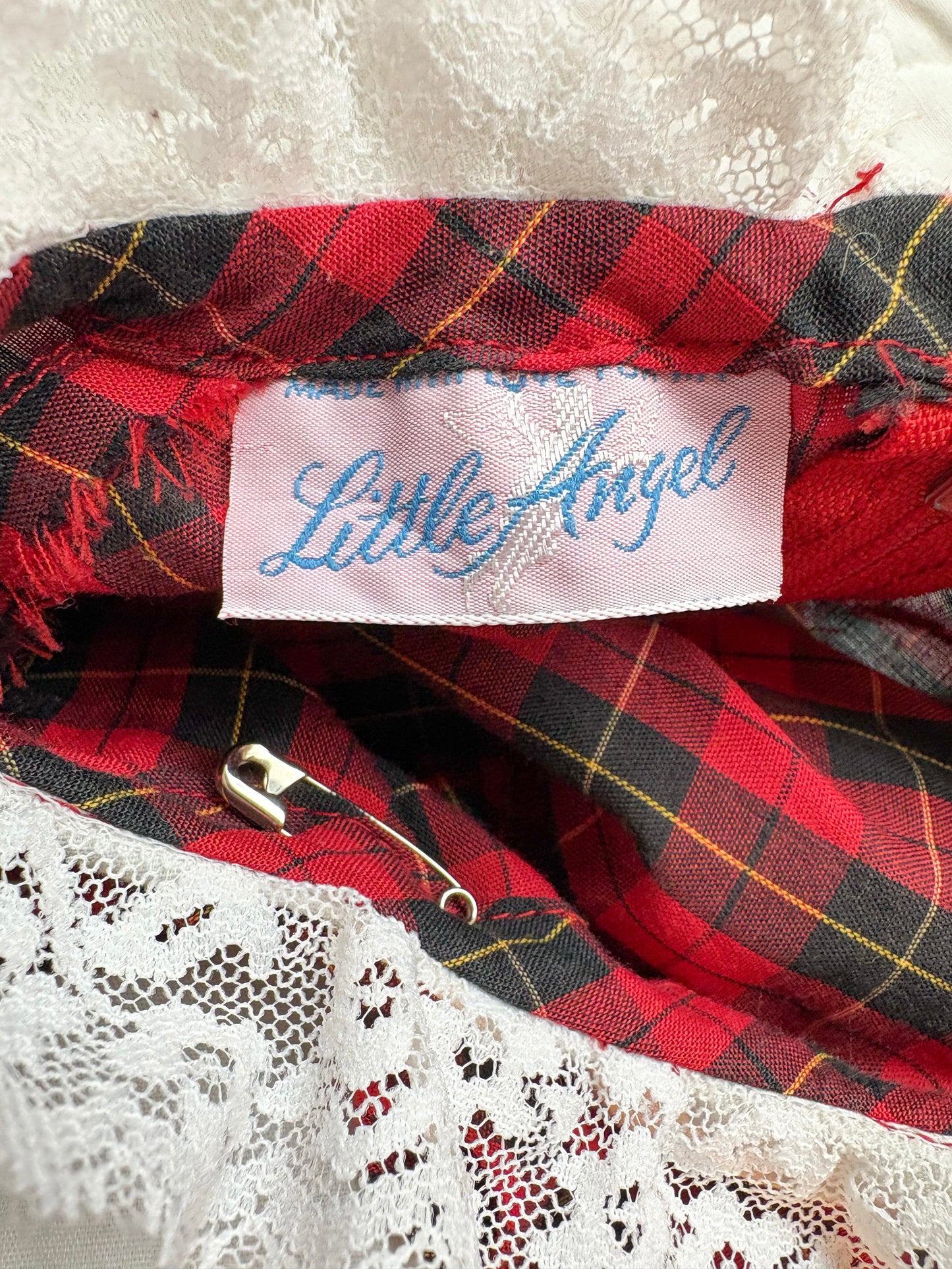 Homemade vintage plaid dress.