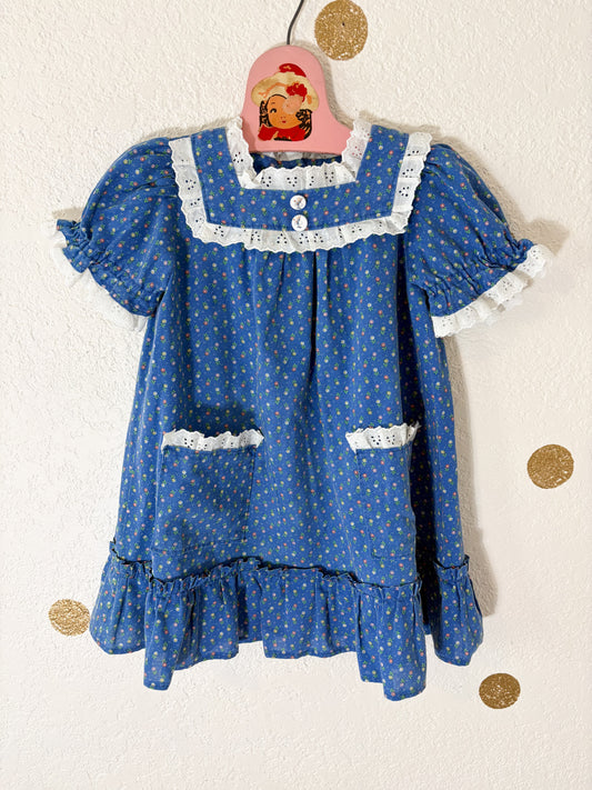 Homemade vintage dainty floral toddler dress.