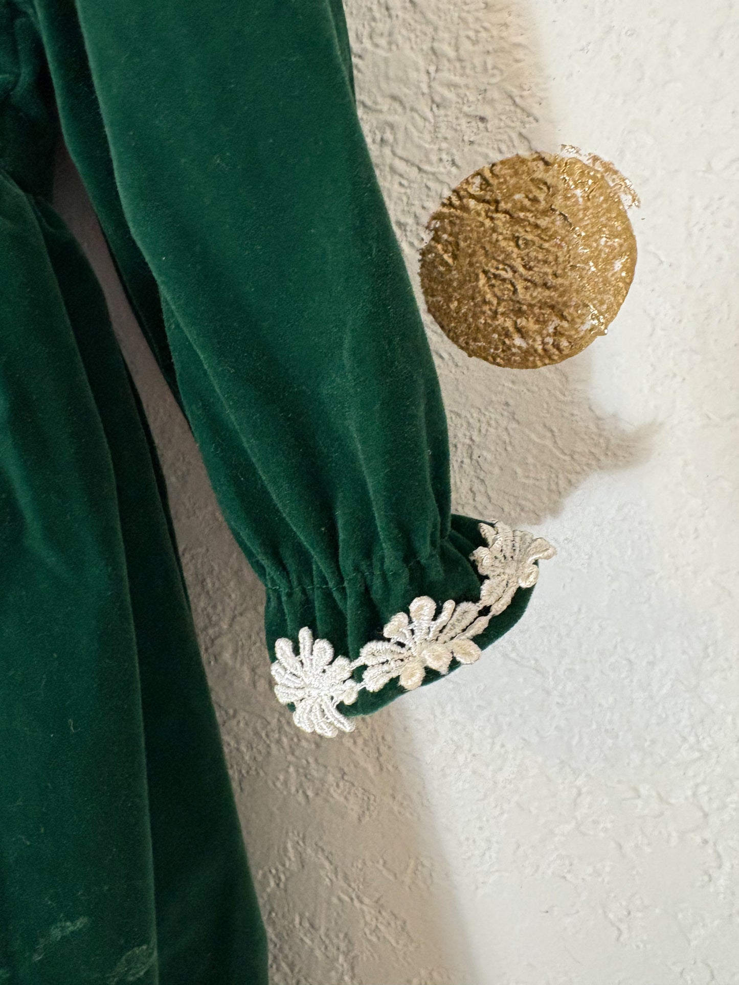 Vintage Cuddle Me velvet baby dress.