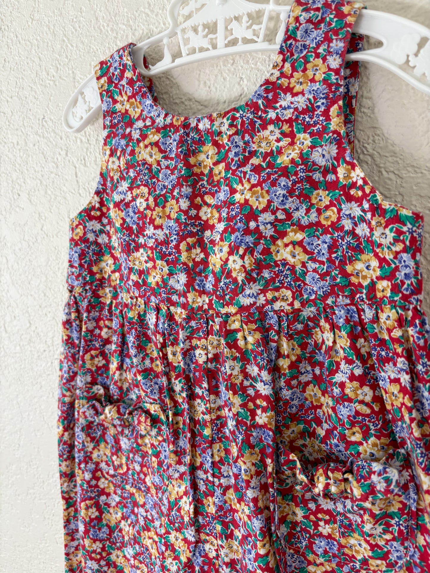 Homemade vintage toddler floral romper.