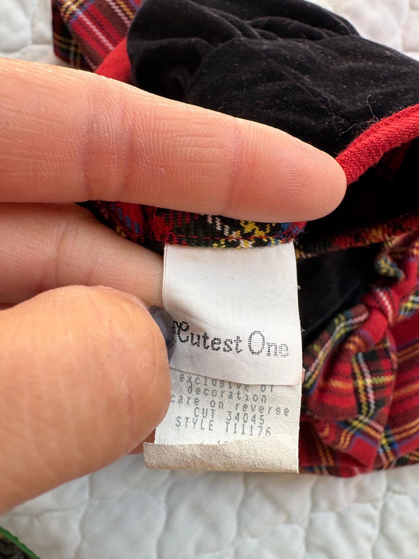 Vintage Cutest One plaid baby dress.