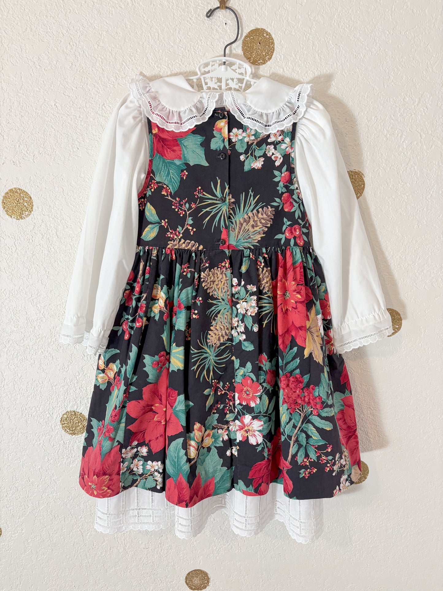 Vintage Début pinafore floral dress.